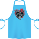 Biker Heart Motorbike Motorcycle Cotton Apron 100% Organic Turquoise