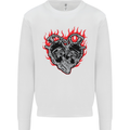 Biker Heart Motorbike Motorcycle Kids Sweatshirt Jumper White