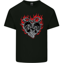 Biker Heart Motorbike Motorcycle Kids T-Shirt Childrens Black