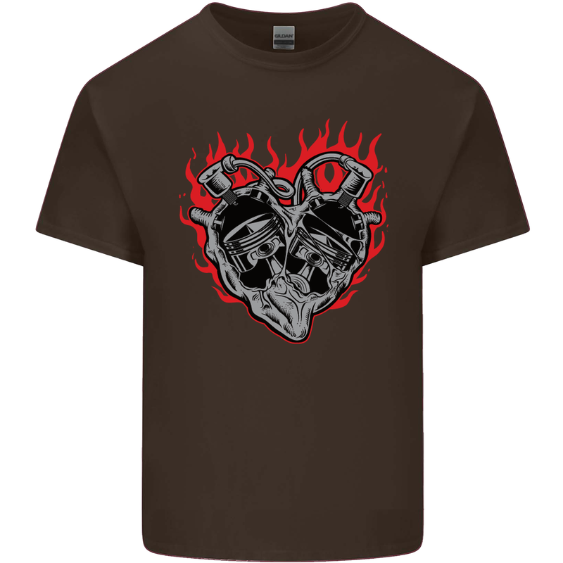 Biker Heart Motorbike Motorcycle Kids T-Shirt Childrens Chocolate