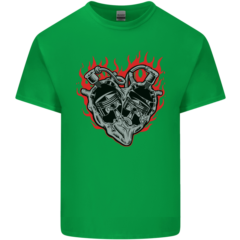 Biker Heart Motorbike Motorcycle Kids T-Shirt Childrens Irish Green