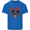 Biker Heart Motorbike Motorcycle Kids T-Shirt Childrens Royal Blue