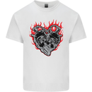 Biker Heart Motorbike Motorcycle Kids T-Shirt Childrens White