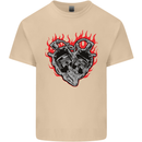 Biker Heart Motorbike Motorcycle Mens Cotton T-Shirt Tee Top Sand