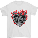 Biker Heart Motorbike Motorcycle Mens T-Shirt Cotton Gildan White