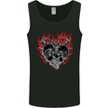 Biker Heart Motorbike Motorcycle Mens Vest Tank Top Black