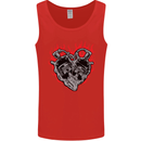 Biker Heart Motorbike Motorcycle Mens Vest Tank Top Red