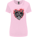 Biker Heart Motorbike Motorcycle Womens Wider Cut T-Shirt Light Pink