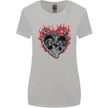 Biker Heart Motorbike Motorcycle Womens Wider Cut T-Shirt Sports Grey