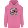 Biker Loud Pipes Saves Lives Motorcycle Mens 80% Cotton Hoodie Azelea