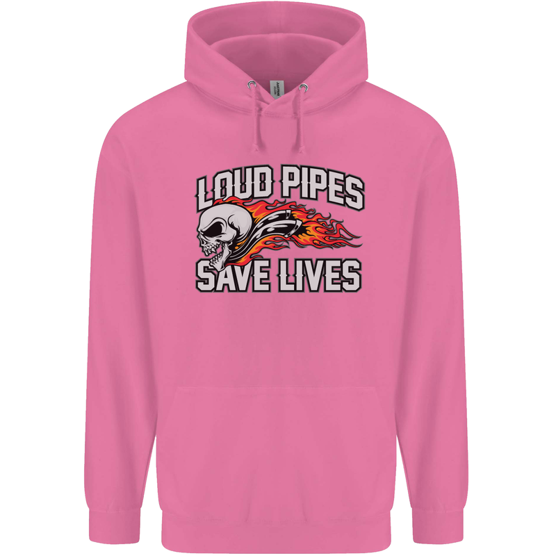 Biker Loud Pipes Saves Lives Motorcycle Mens 80% Cotton Hoodie Azelea