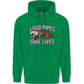 Biker Loud Pipes Saves Lives Motorcycle Mens 80% Cotton Hoodie Irish Green