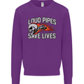 Biker Loud Pipes Saves Lives Motorcycle Mens Sweatshirt Jumper Purple