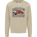 Biker Loud Pipes Saves Lives Motorcycle Mens Sweatshirt Jumper Sand
