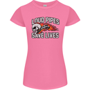 Biker Loud Pipes Saves Lives Motorcycle Womens Petite Cut T-Shirt Azalea