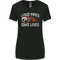 Biker Loud Pipes Saves Lives Motorcycle Womens Wider Cut T-Shirt Black