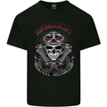 Biker Metallurgy Motorbike Motorcycle Skull Kids T-Shirt Childrens Black