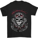 Biker Metallurgy Motorbike Motorcycle Skull Mens T-Shirt Cotton Gildan Black