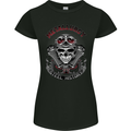 Biker Metallurgy Motorbike Motorcycle Skull Womens Petite Cut T-Shirt Black
