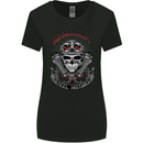 Biker Metallurgy Motorbike Motorcycle Skull Womens Wider Cut T-Shirt Black