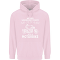 Biker Old Man Motorbike Motorcycle Funny Childrens Kids Hoodie Light Pink