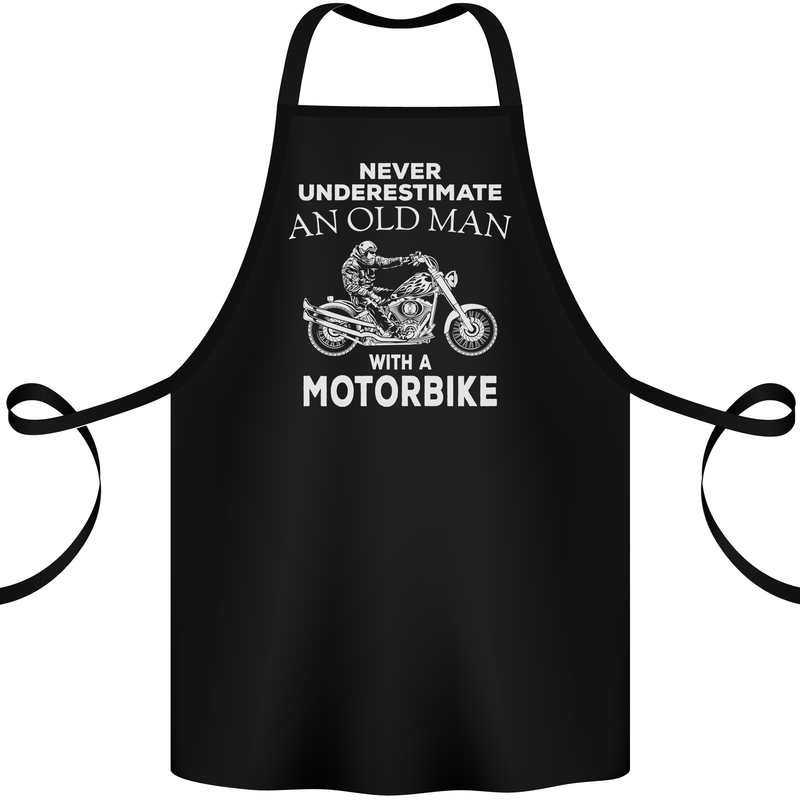 Biker Old Man Motorbike Motorcycle Funny Cotton Apron 100% Organic Black