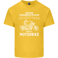 Biker Old Man Motorbike Motorcycle Funny Kids T-Shirt Childrens Yellow