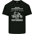 Biker Old Man Motorbike Motorcycle Funny Mens Cotton T-Shirt Tee Top Black