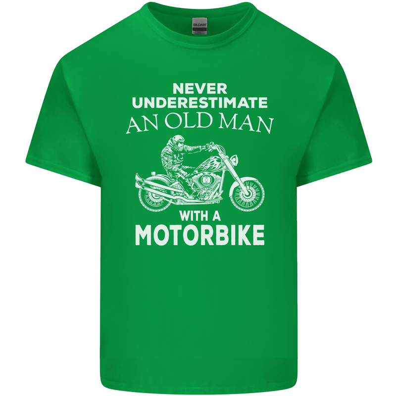 Biker Old Man Motorbike Motorcycle Funny Mens Cotton T-Shirt Tee Top Irish Green
