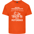Biker Old Man Motorbike Motorcycle Funny Mens Cotton T-Shirt Tee Top Orange