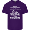 Biker Old Man Motorbike Motorcycle Funny Mens Cotton T-Shirt Tee Top Purple