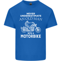Biker Old Man Motorbike Motorcycle Funny Mens Cotton T-Shirt Tee Top Royal Blue