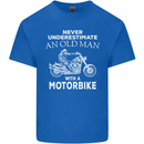 Biker Old Man Motorbike Motorcycle Funny Mens Cotton T-Shirt Tee Top Royal Blue