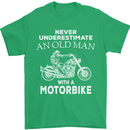 Biker Old Man Motorbike Motorcycle Funny Mens T-Shirt Cotton Gildan Irish Green