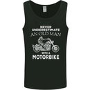 Biker Old Man Motorbike Motorcycle Funny Mens Vest Tank Top Black