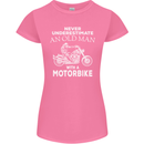 Biker Old Man Motorbike Motorcycle Funny Womens Petite Cut T-Shirt Azalea
