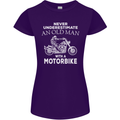 Biker Old Man Motorbike Motorcycle Funny Womens Petite Cut T-Shirt Purple