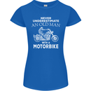Biker Old Man Motorbike Motorcycle Funny Womens Petite Cut T-Shirt Royal Blue
