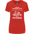 Biker Old Man Motorbike Motorcycle Funny Womens Wider Cut T-Shirt Red