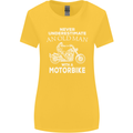 Biker Old Man Motorbike Motorcycle Funny Womens Wider Cut T-Shirt Yellow