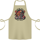 Biker On My Way to Hell Motorbike Skull Cotton Apron 100% Organic Khaki