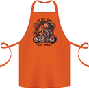 Biker On My Way to Hell Motorbike Skull Cotton Apron 100% Organic Orange