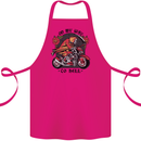 Biker On My Way to Hell Motorbike Skull Cotton Apron 100% Organic Pink