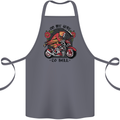 Biker On My Way to Hell Motorbike Skull Cotton Apron 100% Organic Steel