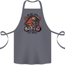 Biker On My Way to Hell Motorbike Skull Cotton Apron 100% Organic Steel