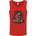 Biker On My Way to Hell Motorbike Skull Mens Vest Tank Top Red