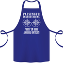 Biker Passenger Instructions Motorcycle Cotton Apron 100% Organic Royal Blue