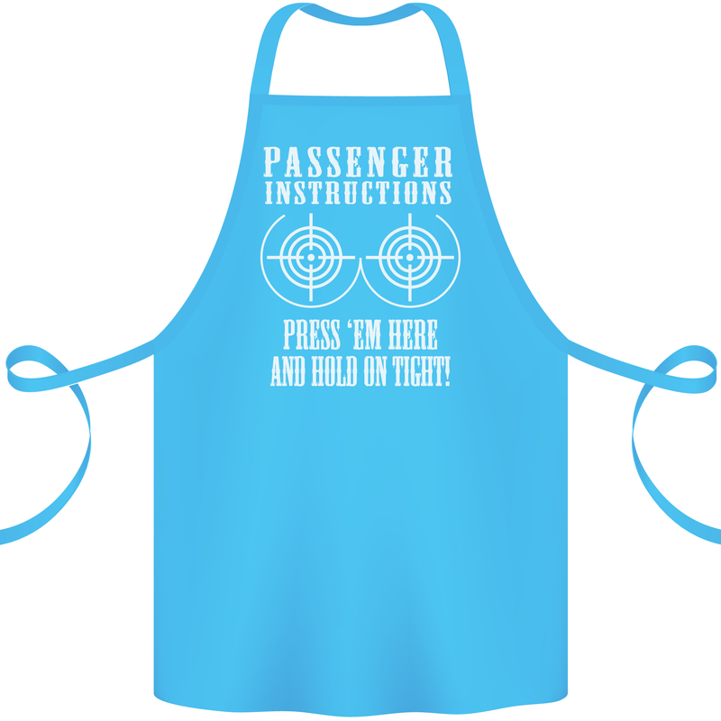Biker Passenger Instructions Motorcycle Cotton Apron 100% Organic Turquoise