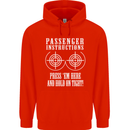 Biker Passenger Instructions Motorcycle Mens 80% Cotton Hoodie Bright Red