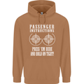 Biker Passenger Instructions Motorcycle Mens 80% Cotton Hoodie Caramel Latte